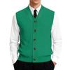 Men's V-Neck Sleeveless Knit Cardigan Vest