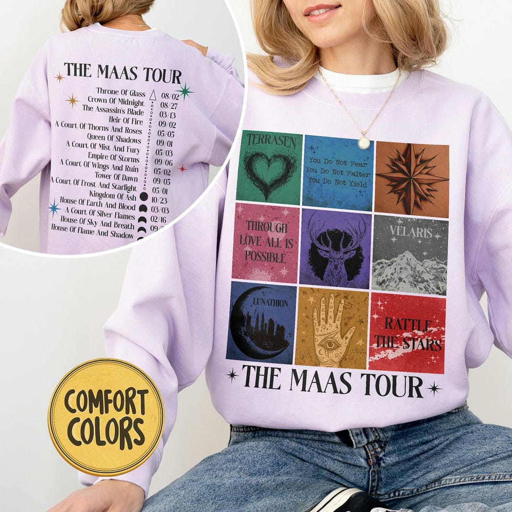 Унисекс футболка Sarah J Maas Eras Tour Комфортная футболка The Mass Tour Acotar Crescent City Мерч Throne Of Glass Мерч Y2K Топ Стритвир