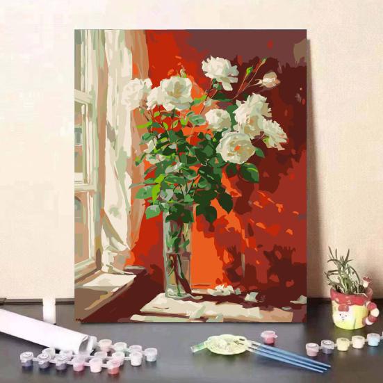 1 набор для самостоятельной масляной живописи для взрослых с деревянным мольбертом DIY Paint by Numbers