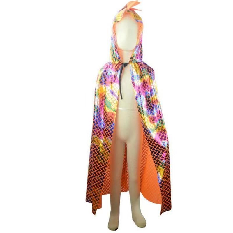 Dinosaur Cape Dragon Hooded Cloak Boy Girl Toddler Dressing Up Clothes Cosplay Halloween Costume Wizard Witch Cloak
