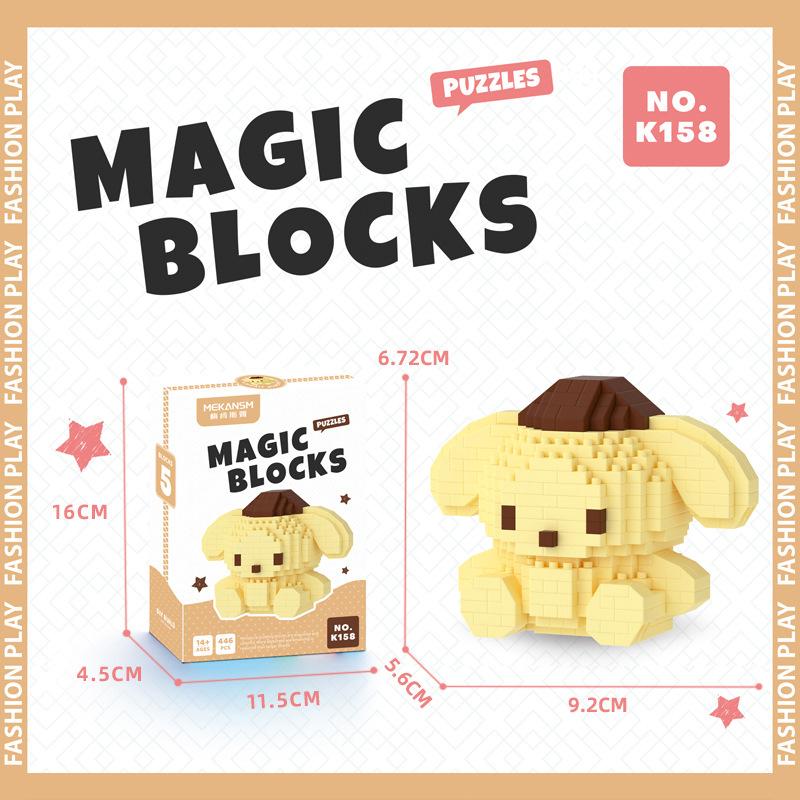 Sanrio Hello Kitty Микро Строительные Блоки Pochacco Cinnamoroll Kuromi Собранная 3D Модель My Melody Мини Кубики Фигурки Игрушки