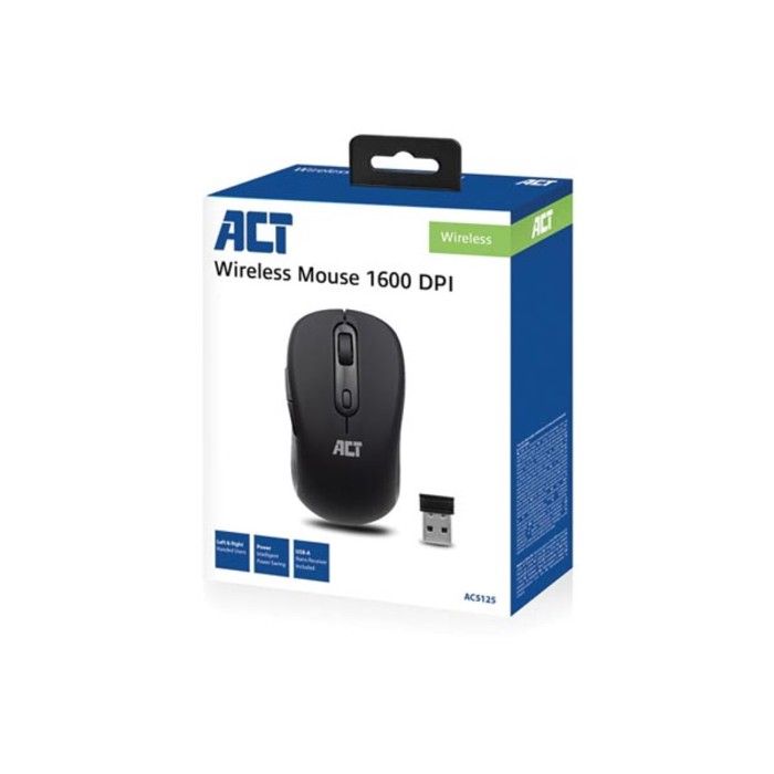 ACT Souris sans fil noire 1000/1200/1600 dpi