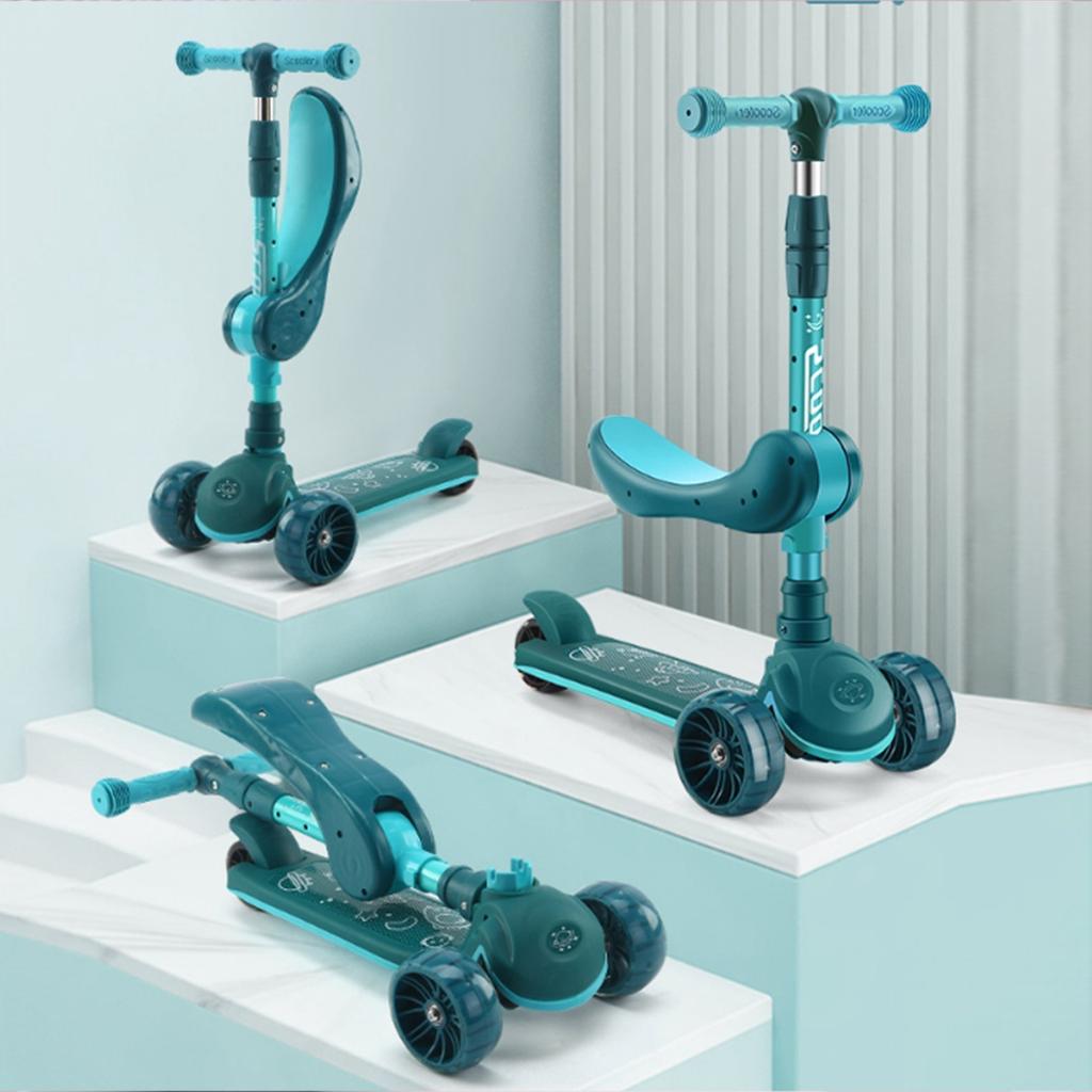 Children's Scooter Children's Car Three-wheeled Scooter Scooter Big Wheels Silent Belt Music Seat