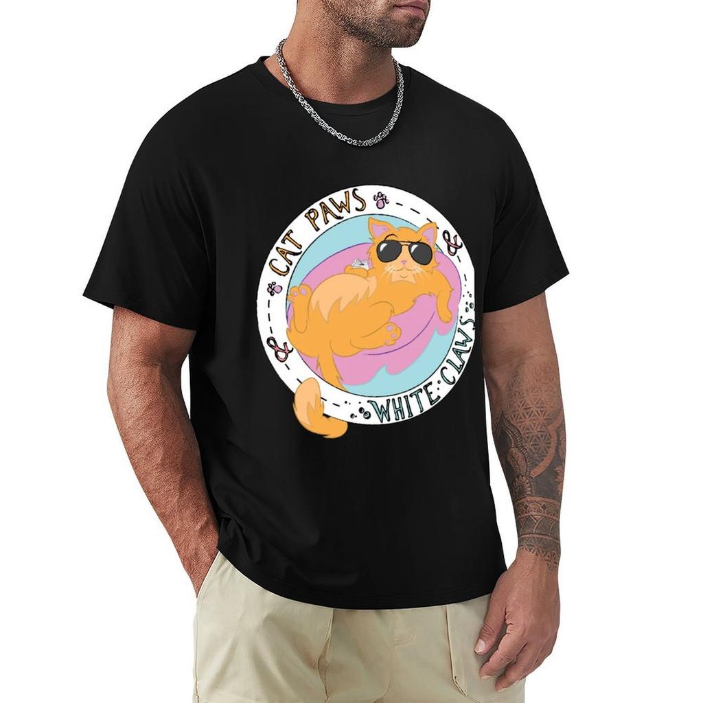 Cat Paws And White Claws TShirt Heavy Duty Casual Work Tee