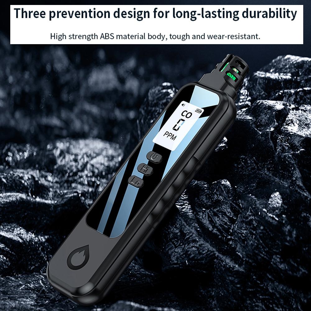 Portable Electrochemical Sensor CO Tester 1.1inch LCD Screen Carbon Monoxide Detector with Sound Lihgt Alarm and Low