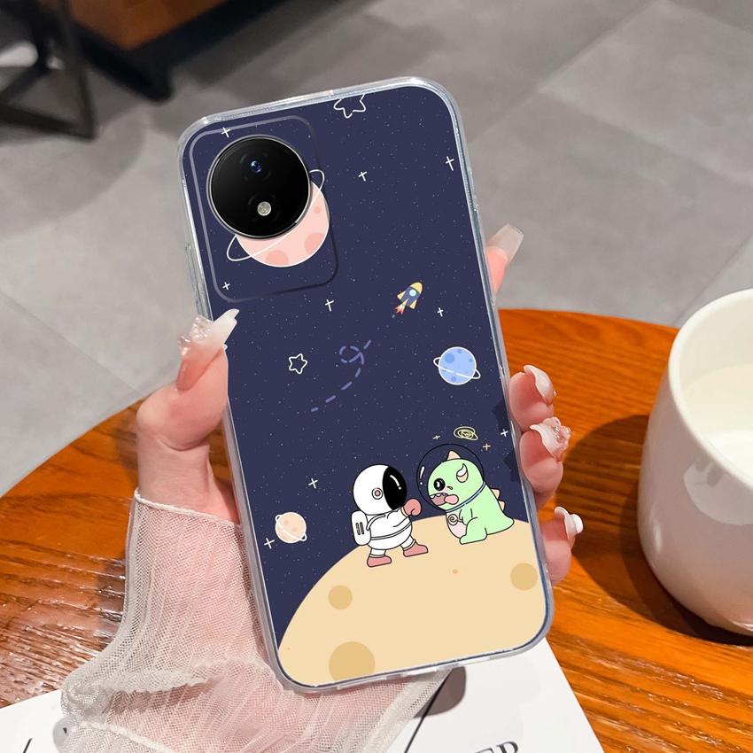 Для Vivo Y02 Y02A Y02S Y10 Y11 Y12 Y12a Y13 Y15 Y15a Y16 Y17 Y19 Прозрачный ТПУ чехол с рисунком океанического кита, противоударная задняя крышка для Vivo, силиконовый чехол для телефона