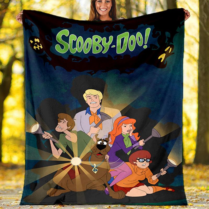 Scoobydoo Theme Printed Blanket Perfect For Couch Bed Travel Outdoor Use Machine Washable Cozy Durable