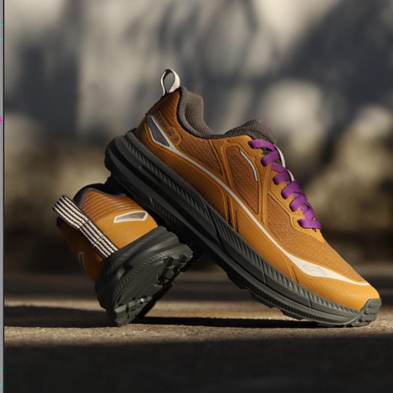 Li Ning Outdoor CF Tracing, Межотраслевая амортизация и отскок, Низкие походные ботинки, Мужские, Цвет Longan Umber, AHTW011-3
