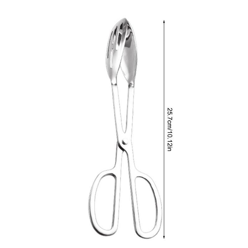 Double Hole Nonrust Steel Food Tongs For Grilling With Nonslip Handle And Enhanced Grip Kitchen BBQ Tool