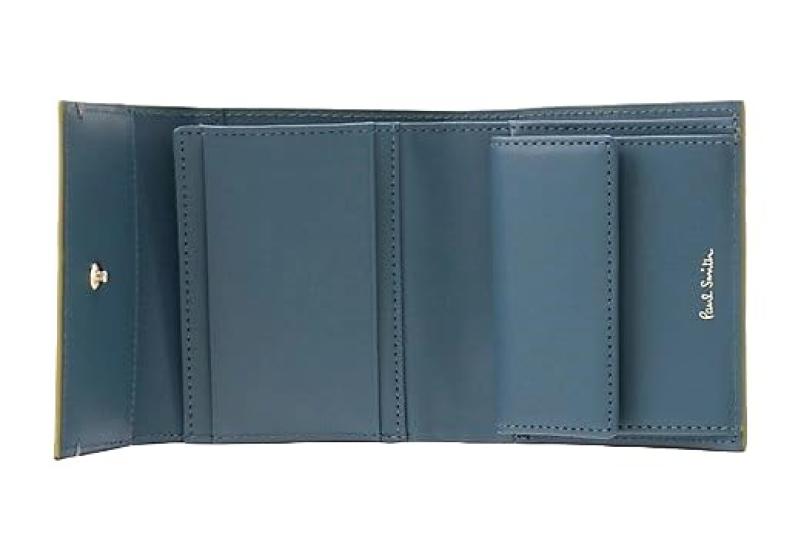 Paul Smith Colored Edge Navy Men's Tri-fold Wallet,