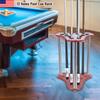 12-Hole Triangle Pool Cue Holder, Floorstanding Corner Stand, Red Modern Design Billiard Cue Rack with 1.37in Diameter Holes