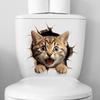 3D Милые кошачьи туалетные наклейки Съемные Водонепроницаемые Виниловые наклейки Аксессуары для декора ванной комнаты