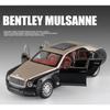 Diecast 1/24 Scale Bentley Mulsanne Alloy Model Car Collection Vehicle Simulation Sound & Light Metal Toy Car Toy for Kids Gift