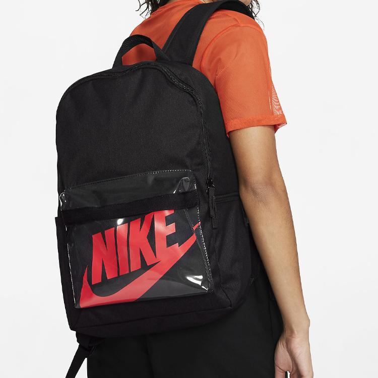 Nike Унисекс рюкзак Heritage из полиэстера, черный с красным, BA6175-010