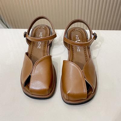 Интернет знаменитости мода мягкие подошвы сандалии женская летняя одежда 2025 новые повседневные римские пляжные туфли темперамент сумка головные сандалии