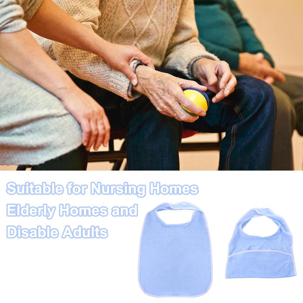 Pocket Style Elderly Bib Waterproof Saliva Towel Adult Bibs  Feeding Nursing