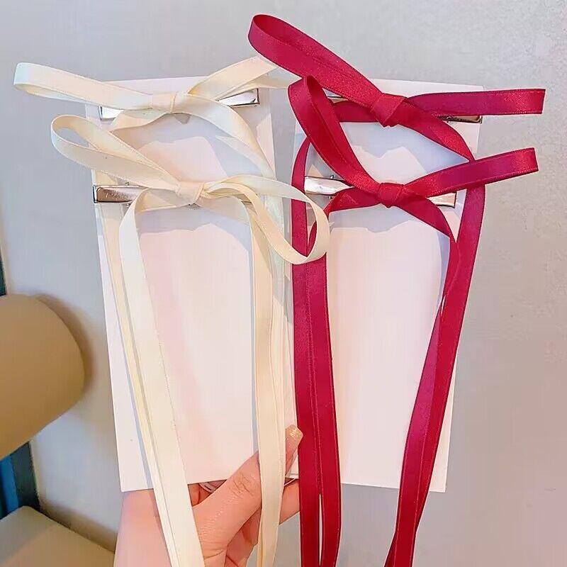 Korean Colorful Hair Bow Barrettes Trendy Ribbon Hair Clips Bowknot Hairpins Side Clips Headband for Girl Women Hair Accessories