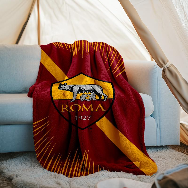 Rome logo printed blanket—lightweight,soft,warm;versatile blanket all seasons—perfect as &air-conditioning throw,nap blanket