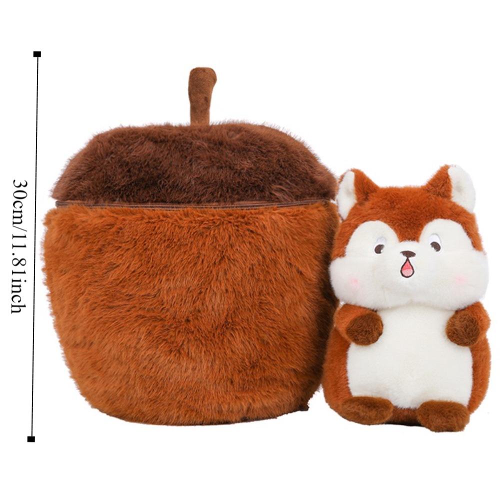 Detachable Squirrel 2 in 1 Plush Toys PP Cotton Stuffed Soft Animal Dolls New Year