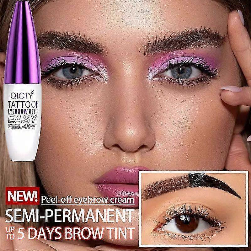 Easy Peel off Eyebrow Gel, Tattoo Eyebrow Gel Easy Peel Off, Tinted Eye Brow, Professional Eye Brow Tint, Waterproof & Sweatproof