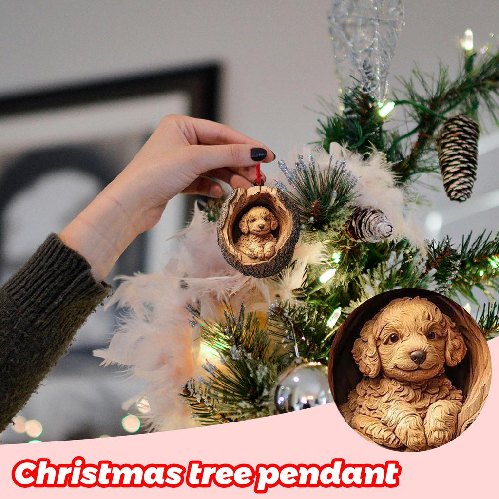 2D Acrylic Animal Christmas Decoration Christmas Tree Pendant