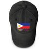 Flag of Filipino Print Adjustable Baseball Hat, Patriotic Flat Cap Trendy Slouchy Sun Visor Raw Brim Snapback Baseball Cap