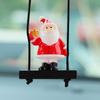 Festival Swinging Santa Auto Mirror Hanging Decoration Resin Christmas Ornament For Car Home Decoration