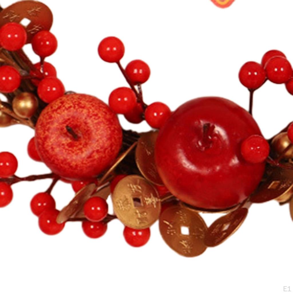 Celebration Wreath for Front Door with Red Berries Home And Garden