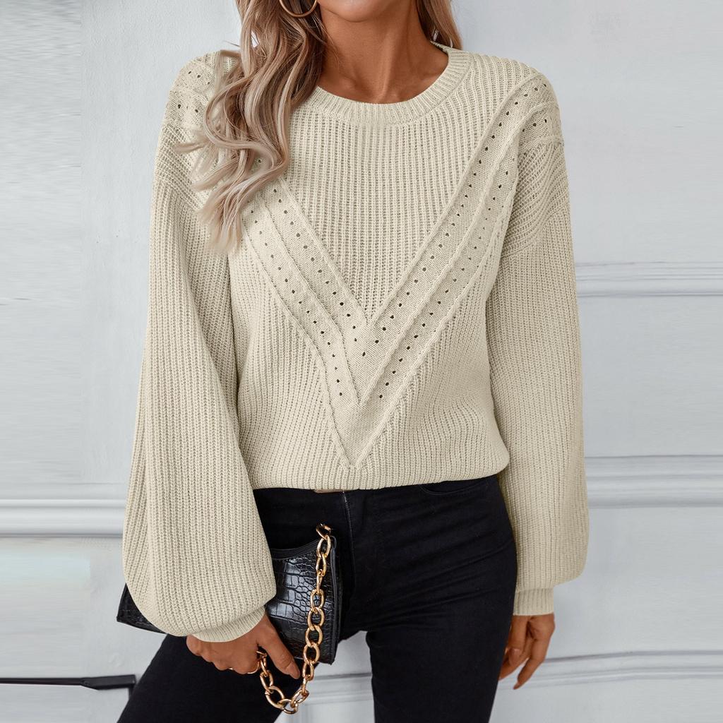 Женские вязаные свитера с круглым вырезом и длинным рукавом, свободный свитер, винтажный трикотаж на осень-зиму