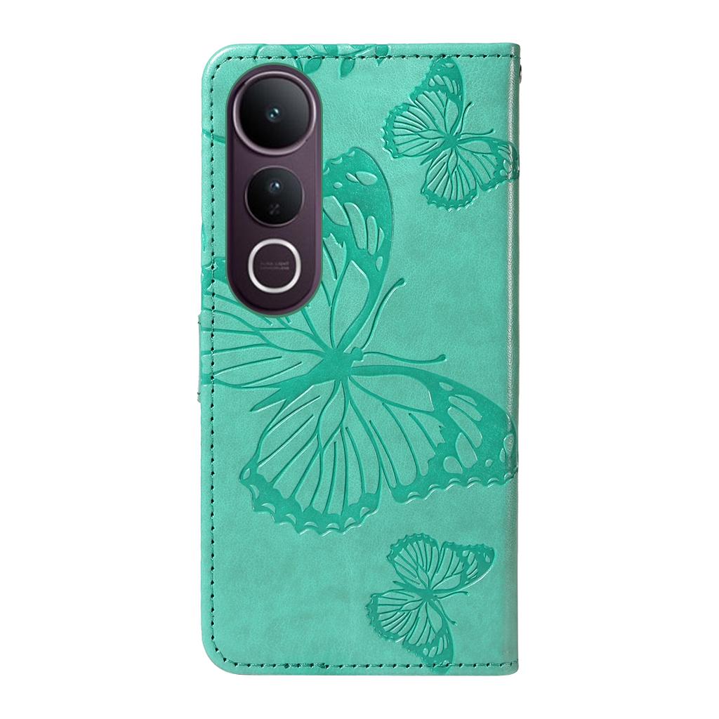 Для vivo V50 Lite 5G Кошелек Чехол Кожаный Чехол для Телефона с Цветочным Принтом и Бабочками Подставка