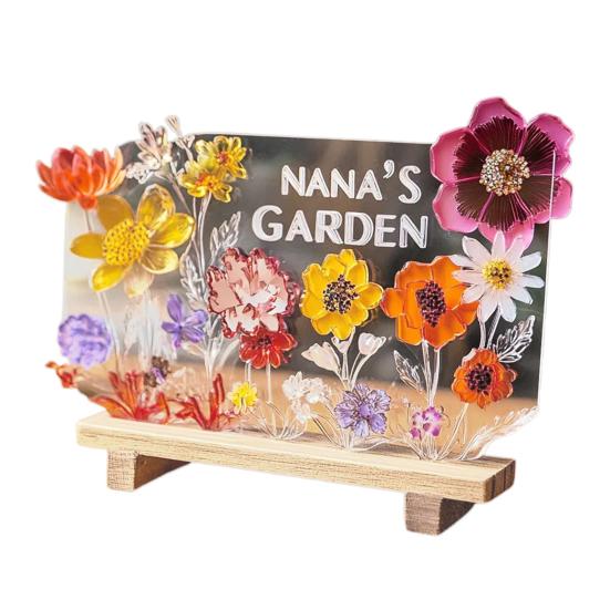 Украшение для сада мамы «Любовь растет здесь» Знак с деревянной основой Украшение для стола в центре Подарки на День матери День рождения