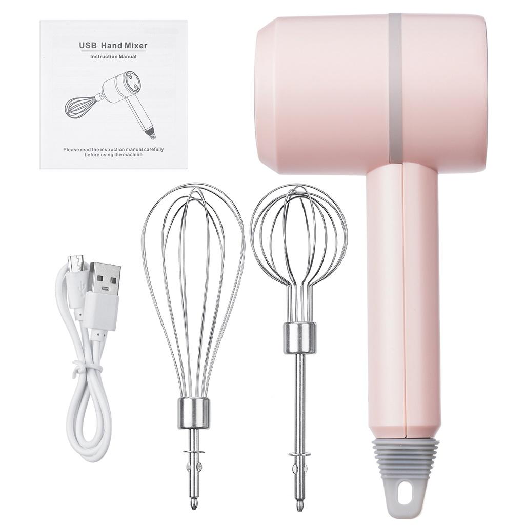 20W Electric Hand Baking Mixer Wireless Stainless Steel Egg Beater Mini Electric Whisk Mixer Household Handheld Whisk Stand Cake