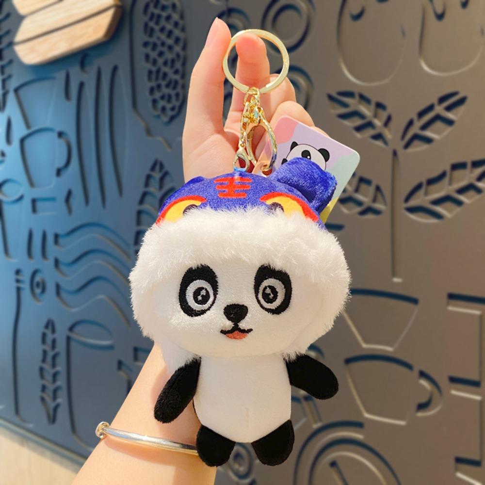 Cartoon Panda Doll Keyring Animal Bag Pendant Creative Panda Plush KeyChain  Couple