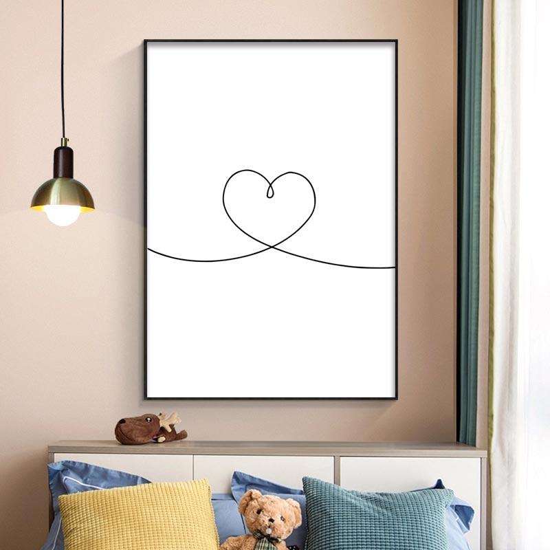 Черный, белый цвет, сладкое сердце, мечта, холст, постер, текст, цитаты, принт, скандинавский минималистичный настенный художественный рисунок, современный декор для спальни, изображение