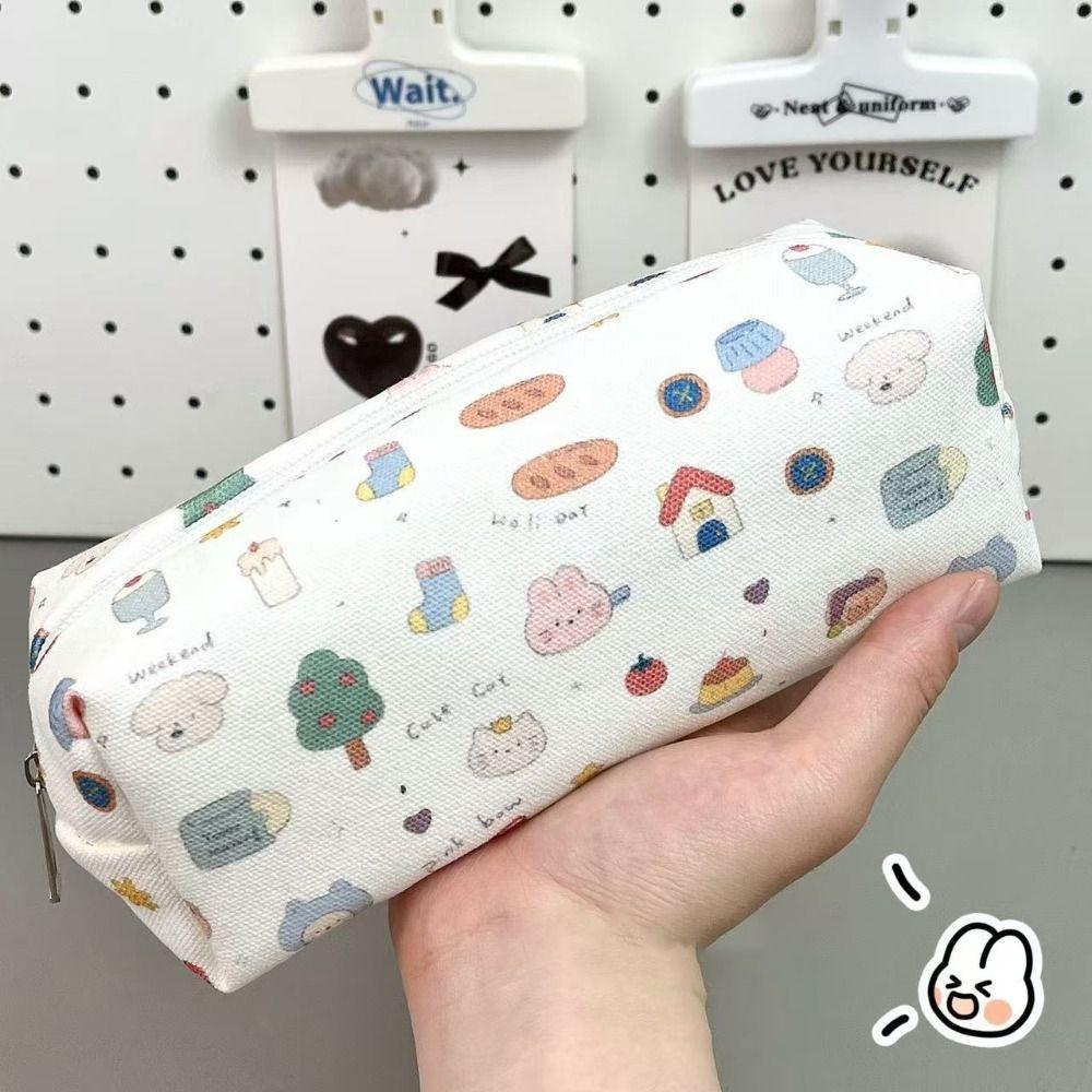 Large Capacity Pen Bag Cartoon Cat Dog Stationery Bag Cute Pencil Case  Students