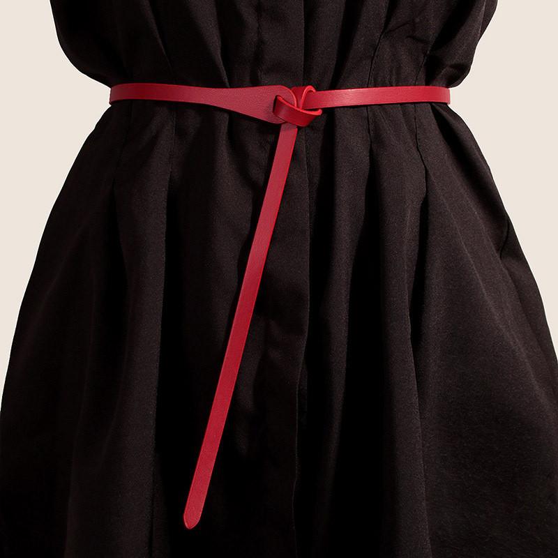 Simple Pu Waist Belt For Dresses With Adjustable Pin Buckle For Women