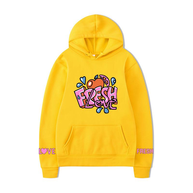 Fresh Love Hoodie – Unisex White Fleece Lined Sweatshirt, Cute Sleeve Print & Heart Wing Graphic, Cozy Fall Winter Pullover for Men & Women