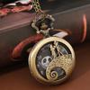 Мужские часы Классические винтажные резные бронзовые карманные часы с цепочкой и ожерельем Винтажные кварцевые часы с подвеской Часы с цепочкой Мужские женские часы