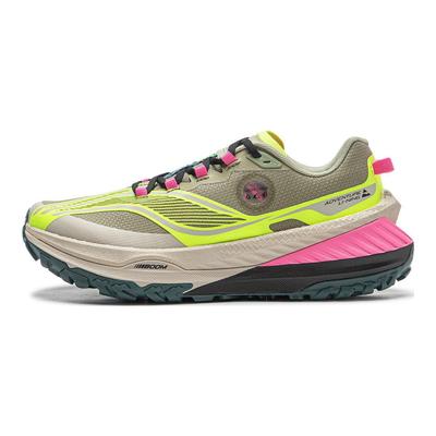 Li Ning Амортизирующие Нескользящие Износостойкие Низкие Кроссовки для Трейлраннинга Женские Зелено-Желтые ARNT004-6