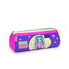 coral high Kids Purple Pink Anime Girl Patterned Three Compartment Pencil Bag 22035