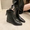 Women Pointed Toe Ankle Boots Winter Casual Flats Shoes  New Designer Sexy Chelsea Boots Party Shoes Mujer Motorcycle Botas