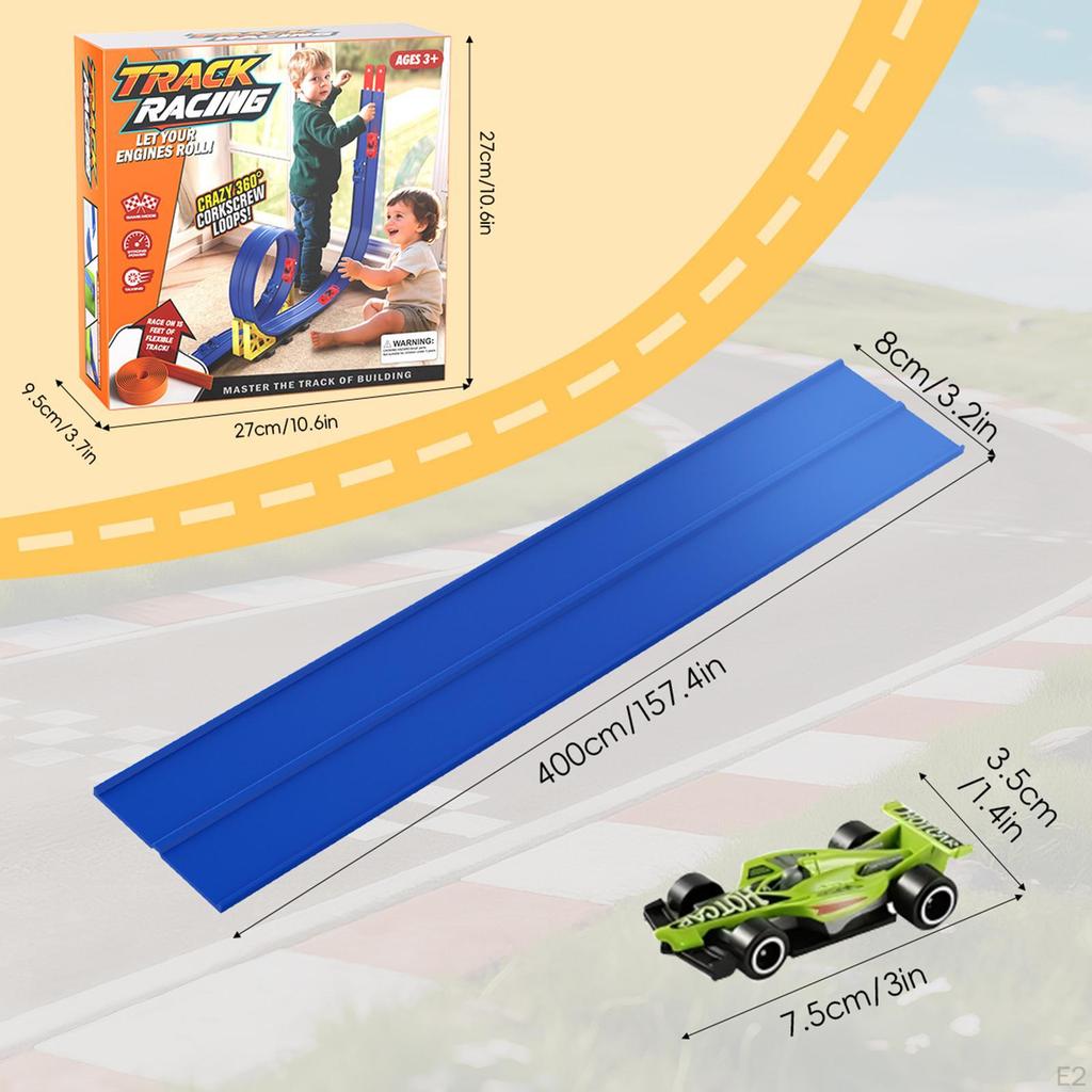 Flexible Ramp with Suction Cups for Toy Cars, Versatile Starter Kit, DIY Race Track Christmas,
