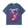 275 GSM Washed T-shirts 100% Cotton Demon Slayer V78 Print Unisex Heavy Cotton T Shirt