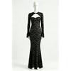Womens Lace Long Sleeve Camisole High Waist Bodycon Maxi Dress Set V-Neck Floral Print Outfit