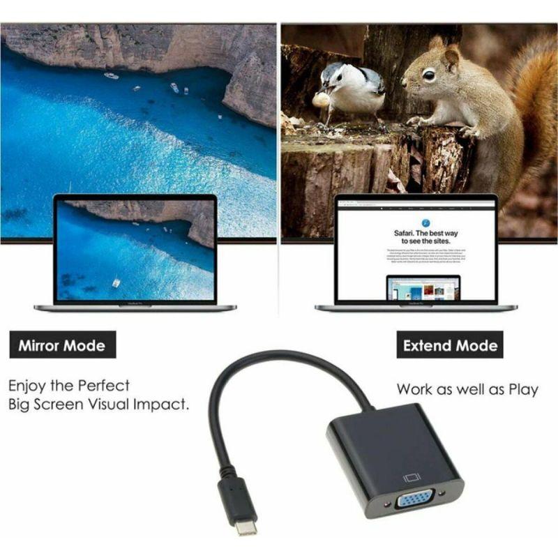 PLAYZH Usb 3.1 Type C к Vga Монитор Кабель-адаптер проектора для Macbook Chromebook Hd