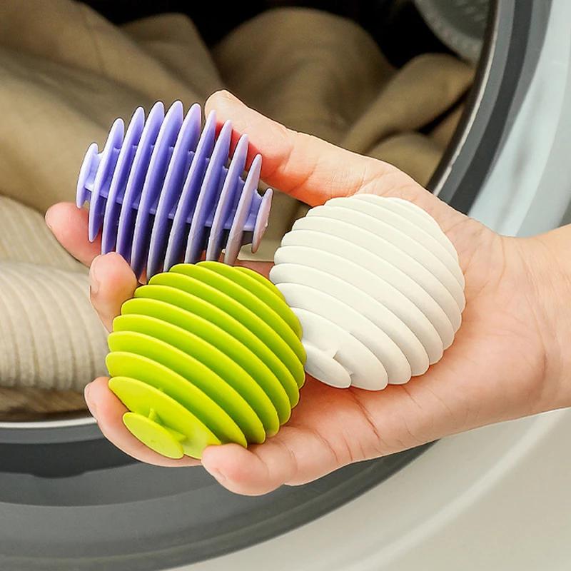 3PCS Reusable Magic Laundry Balls – TPR Soft Anti-Tangle Clothes Cleaning Tools for Washing Machines and Dryers KTY