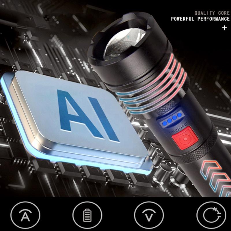 Фонарик высокой мощности, 5 режимов, USB-зум, светодиодные фонарики, светодиодный супер яркий фонарик Xhp50, аккумулятор 18650, лучший