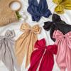Solid-color Satin Fabric Duckbill Clips, Oversized Bow Headwear, Ribbon Hair Clips, Female Hair Clips, Spring Clips
