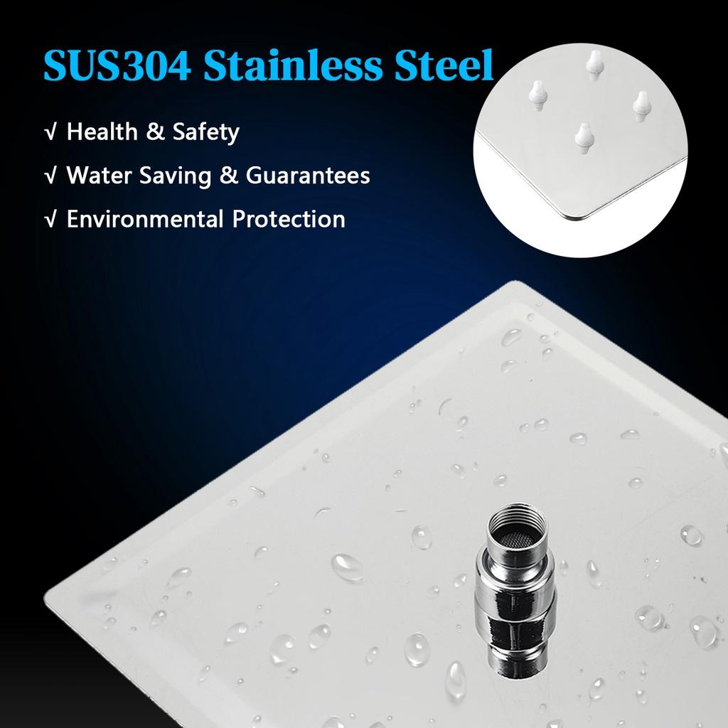 Ультратонкая лейка для тропического душа, серебристая, из нержавеющей стали, квадратная, 8/10/12 дюймов, лейка под давлением, большая лейка для душа