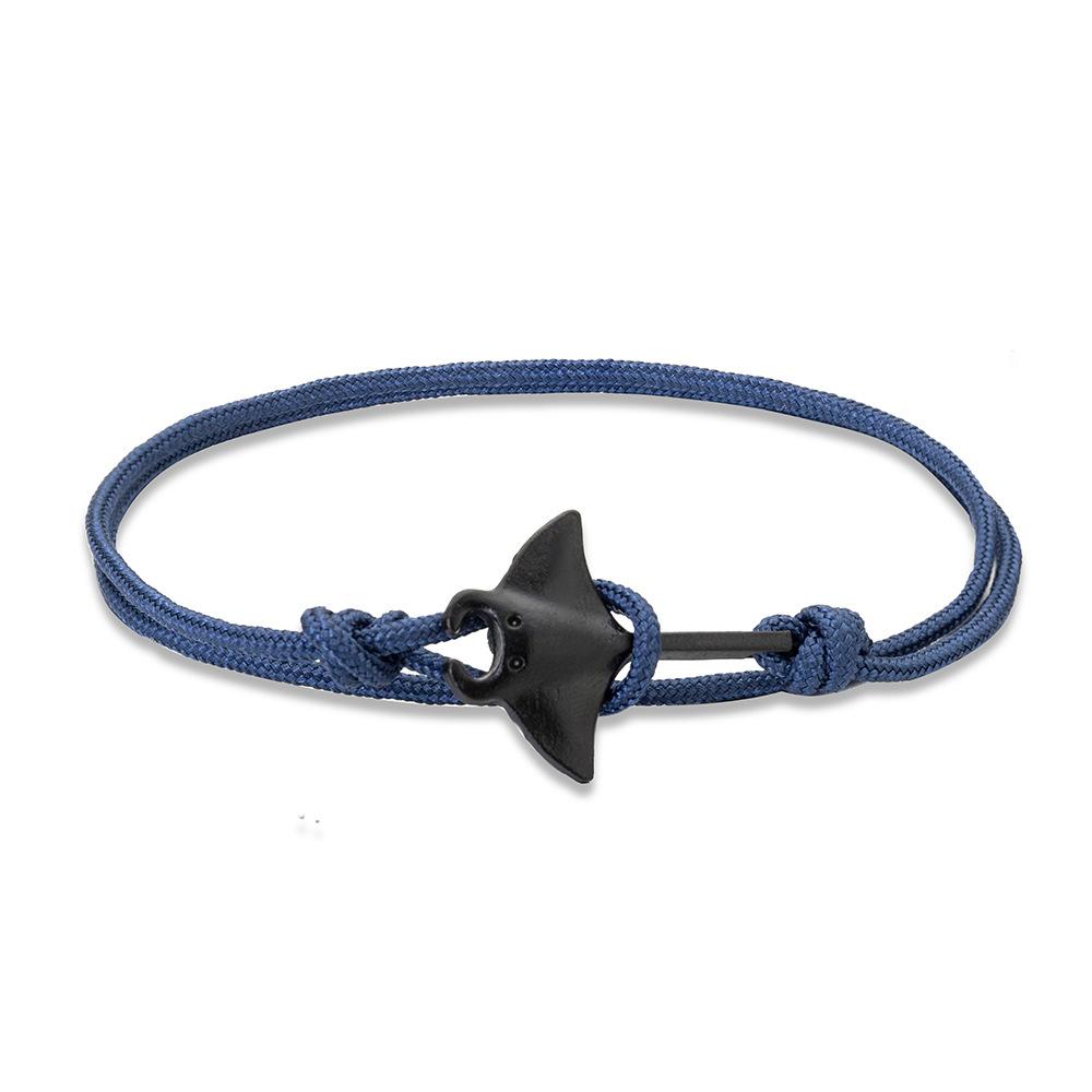 Модный браслет с изображением акулы в виде морского животного для мужчин и женщин, черный якорь, регулируемый пляжный подарок для влюбленных
